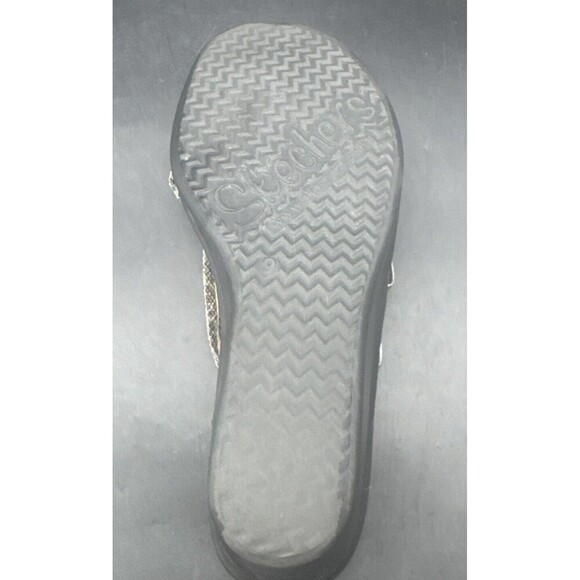 Skechers Women’s Open Toe Slip-on Strappy Wedge BLACK SILVER Sandal Heels Sz 9 - Picture 7 of 16